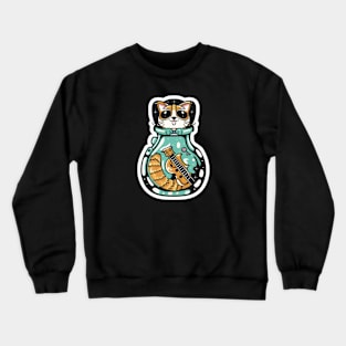 Cute Cat in a Genie Bottle Crewneck Sweatshirt